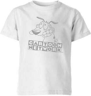 Courage The Cowardly Dog Outline Kids' T-Shirt - White - 110/116 (5-6 jaar) - Wit - S