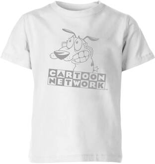 Courage The Cowardly Dog Outline Kids' T-Shirt - White - 146/152 (11-12 jaar) Wit - XL