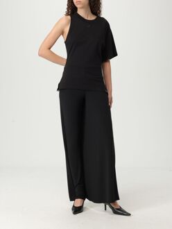 Courreges Eén-schouder Kort Mouw T-shirt Zwart