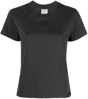 Courreges Grijze T-shirts en Polos met Logo Courrèges , Gray , Dames - 2Xl,Xl,L,M,S,Xs