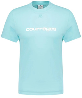Courreges Klassiek Wit T-Shirt voor Heren Courrèges , Blue , Heren - M,Xs