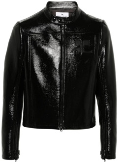 Courreges Leather Jackets Courrèges , Black , Heren - Xl,L,M
