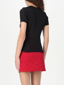 Courreges Mesh Korte Mouwen Top Zwart