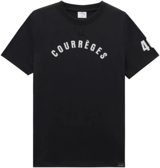 Courreges T-Shirts Courrèges , Black , Heren - Xl,L,M,S