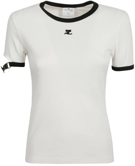 Courreges T-Shirts Courrèges , White , Dames - L,S,Xs