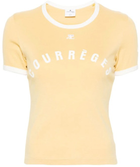 Courreges T-Shirts Courrèges , Yellow , Dames - XL