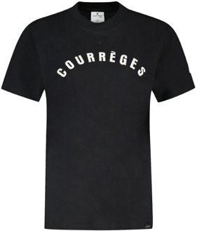 Courreges Zwarte korte mouwen shirt Courrèges , Black , Heren - 2Xl,Xl,L,M,S