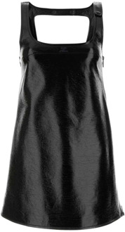 Courreges Zwarte vinyl mini jurk Courrèges , Black , Dames - M,S,Xs