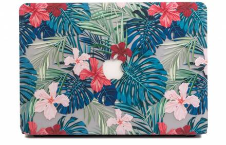 cover hoes - MacBook 12 inch - Tropical leaves red