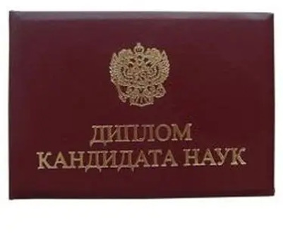 Cover of the diploma of the Candidate of Sciences, the material of bumvinyl (on paper