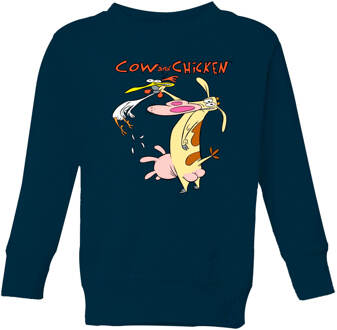 Cow and Chicken Characters Kids' Sweatshirt - Navy - 122/128 (7-8 jaar) - M