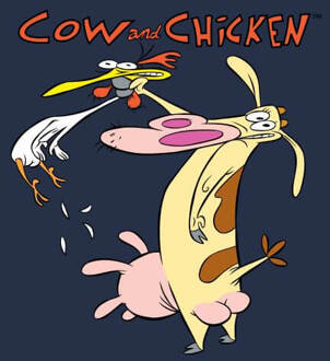 Cow and Chicken Characters Women's T-Shirt - Navy - S Blauw