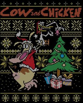 Cow and Chicken Cow And Chicken Kerstmis T-Shirt - Zwart - S