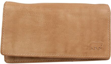 Cow Lavato Dames Portemonnee beige dames portemonnee - H 9 x B 16 x D 3 cm