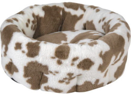 Cow Plush hoge mand wit/mokka M