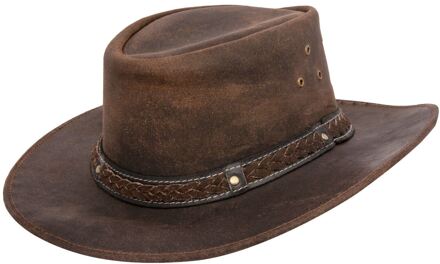 Cowboy Aussie echte lederen Bush-hoed Bruin