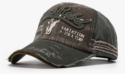 Cowboy Gemaakt Oude Hoed Mannen En Vrouwen Lente En Zomer Individuele Baseball Cap Gewassen Veer Randen Cap 21A036Gray