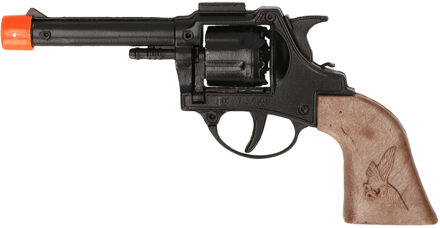 Cowboy/politie speelgoed revolver/pistool metaal 8 schots plaffertjes