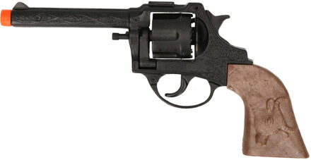 Cowboy speelgoed revolver/pistool metaal 12 schots plaffertjes Multi