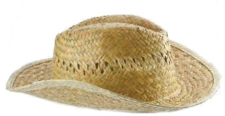 Cowboy strohoed - voor volwassenen - summer/tropical/Hawaii/Ibiza style Beige