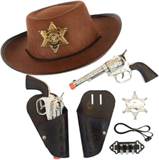 Cowboy verkleed set voor kinderen - met cowboyhoed - Carnaval verkleden - Accessoires/wapens