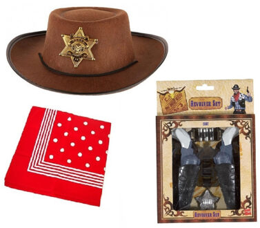 Cowboy verkleedset voor kinderen - Hoed - Revolvers - cowboy zakdoek