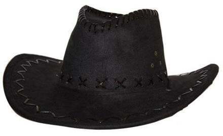 Cowboyhoed suede look - Ecru - carnaval verkleed hoed - volwassenen