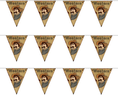 Cowboys en western thema Vlaggenlijn - 3x - 500 cm - versiering - slinger