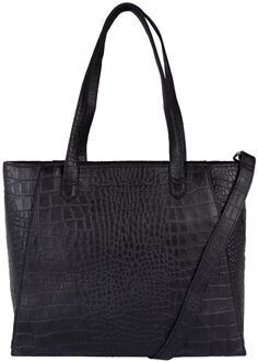Cowboysbag Bag Bramhall croco black Damestas Zwart - H 29 x B 36 x D 14