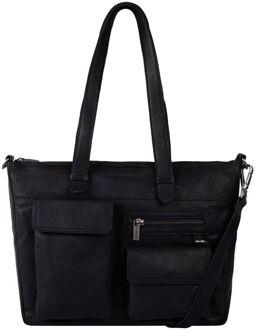Cowboysbag Grenada Shopper black schoudertas dames Zwart - H 26 x B 34 x D 9 cm