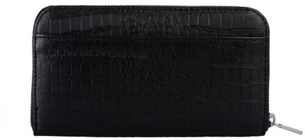 Cowboysbag The Purse croco black Dames portemonnee Zwart - H 11 x B 20 x D 2
