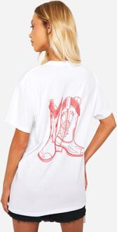 Cowgirl Boot T-Shirt, White - XL
