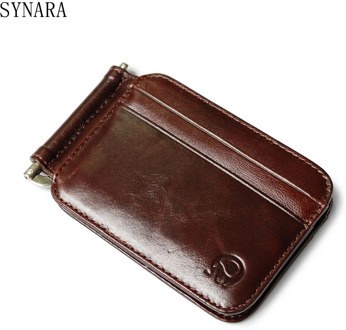 cowhide Genuine Leather Tall Quality Men/WOMEN Money Clip Billfold Clamp For Money With Card Hold Luxury Credit Card magic Walle