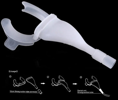 COXO Cheek Lip Retractor Dental Mouth Opener With Aersol Oral Suction Disposable Clear Color