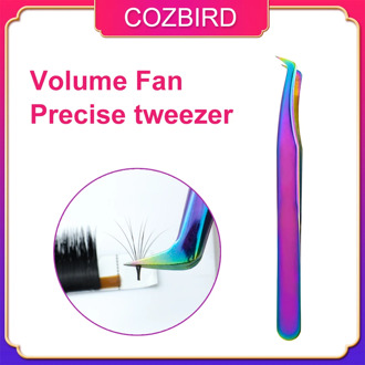 COZBIRD eyelash extension tweezer Precise Rainbow color Mega Russian Volume Fans Easy fanning Flase lashes makeup tool