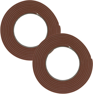 Cozy Home Tochtstrip - 2x - bruin - zelfklevend - 2 x 275 cm - tochtband - deur of raam
