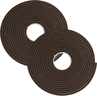 Cozy Home Tochtstrip - 2x - donkerbruin - zelfklevend - 2 x 275 cm - tochtband - deur of raam