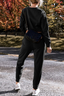 Cozy Joggingbroek Set Relaxed Fit Zwart