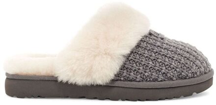 Cozy Pantoffels Dames donker grijs - crème - 36