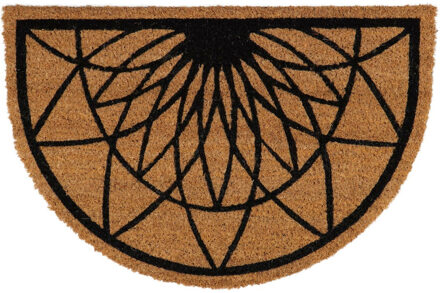 Cozy Step Deurmat - anti slip - half maan - rosace print - 60 x 40 cm - schoonloopmat