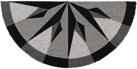 Cozy Step Deurmat - anti slip - half maan - windroos print - 75 x 37 cm - schoonloopmat