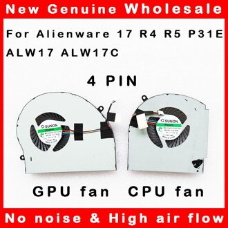 Cpu Gpu Coolling Cooler Radiator Voor Dell Alienware 17 R4 R5 P31E ALW17 ALW17C 0FRPY8 FRPY8 Y6MN4 Y6MN4 0FJ5DK FJ5DK 0TGV49 CPU en GPU fan