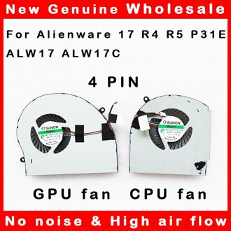 Cpu Gpu Coolling Cooler Radiator Voor Dell Alienware 17 R4 R5 P31E ALW17 ALW17C 0FRPY8 FRPY8 Y6MN4 Y6MN4 0FJ5DK FJ5DK 0TGV49 GPU fan