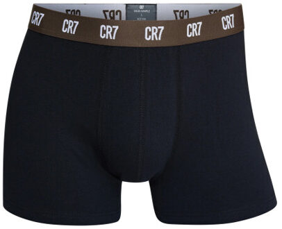 CR7 Heren boxershorts effen zwart/bruin 3-pack - L