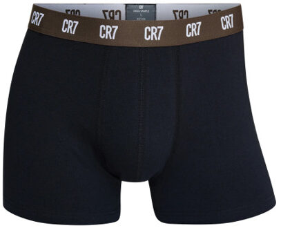 CR7 Heren boxershorts effen zwart/bruin 3-pack - maat M