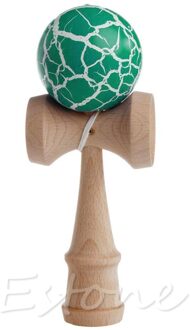 Crack Patroon Verf Speelgoed Bamboe Kendama Beste Houten Educatief Speelgoed Kinderen Speelgoed H05C groen