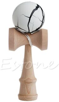 Crack Patroon Verf Speelgoed Bamboe Kendama Beste Houten Educatief Speelgoed Kinderen Speelgoed H05C wit