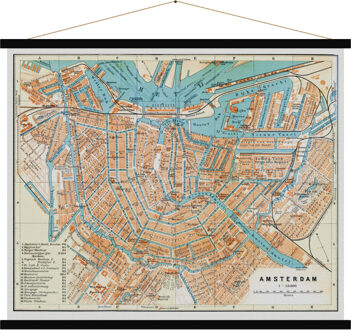 Craenen B.V.B.A. Amsterdam vintage wandkaart