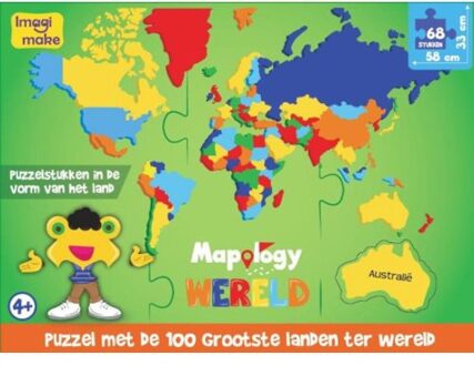 Craenen B.V.B.A. Imagimake foam puzzle grootste landen van de wereld 68 stuks