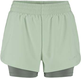 Craft ADV Essence 2-In-1 Shorts Hardloopbroekje Dames Groen - L